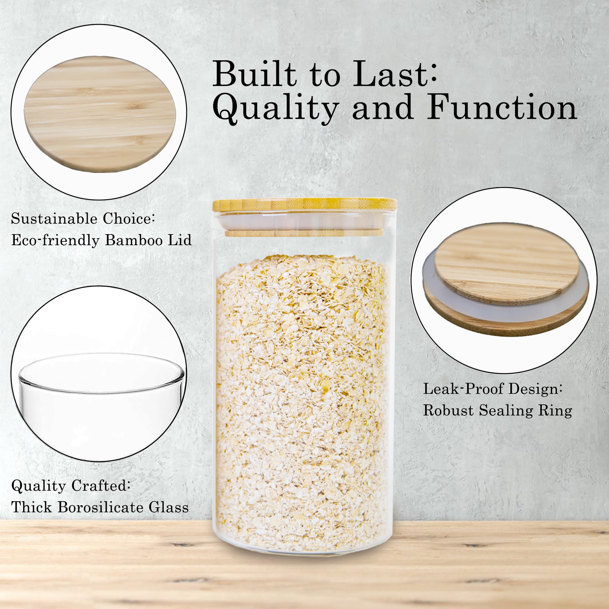 EQEY 111oz jar ideal for flour or beans with seal.