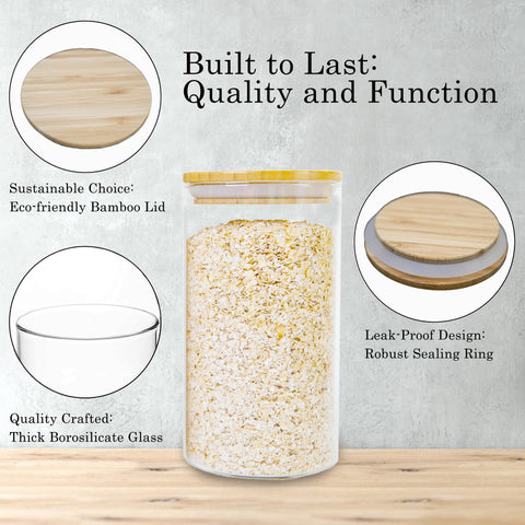EQEY 111oz jar ideal for flour or beans with seal.