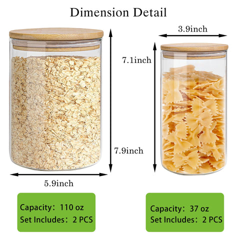 EQEY 37oz jar with airtight lid displaying rice storage.