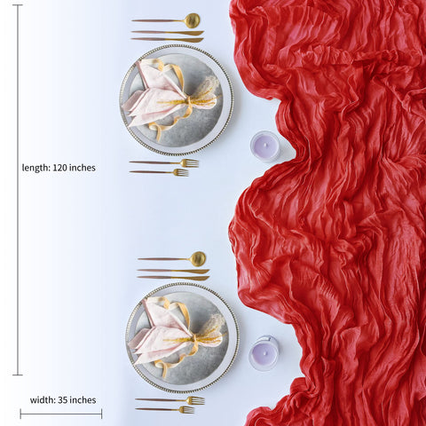 eqfeast red cheesecloth runner with sewn edges prevents fraying and shrinkage