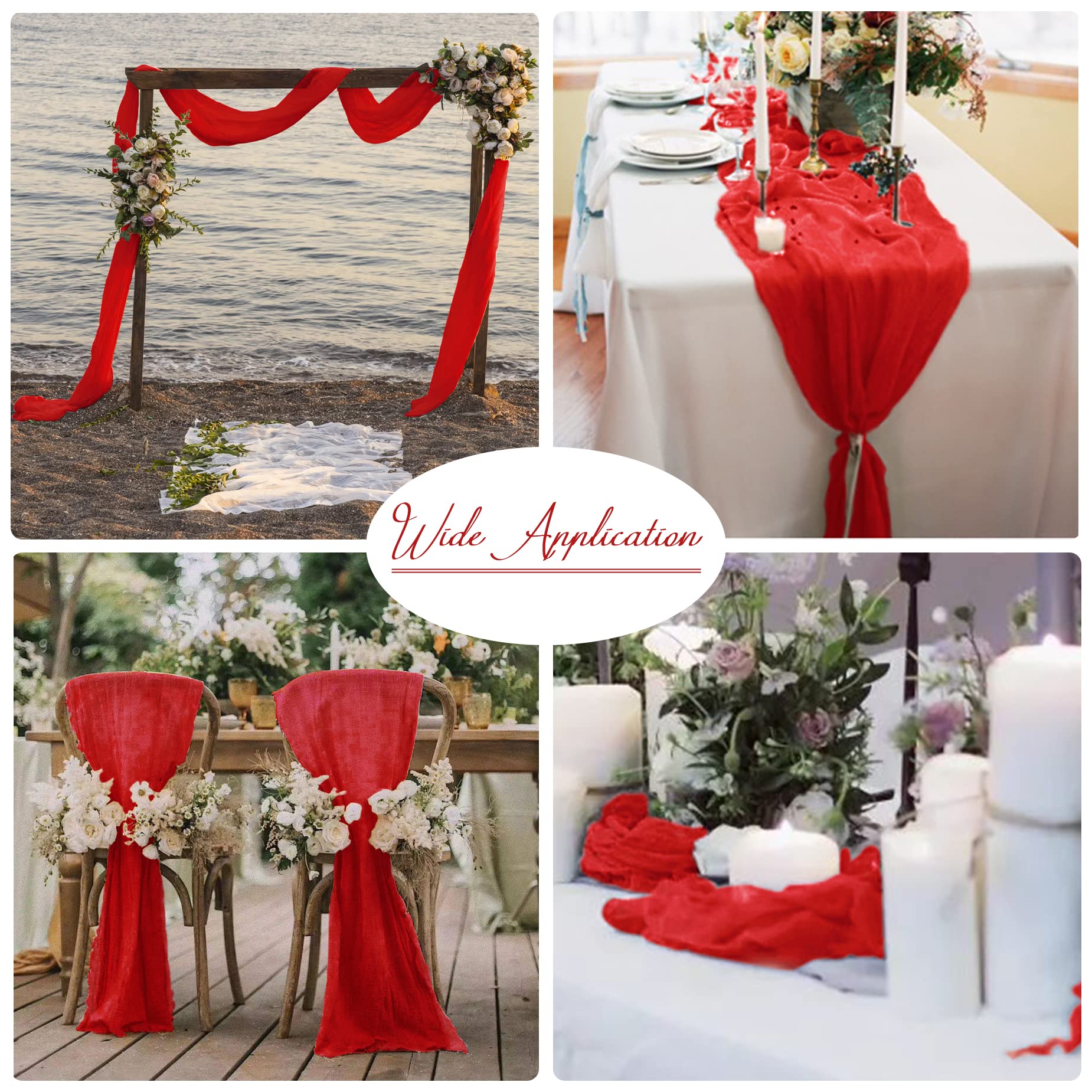 eqfeast red cheesecloth runner used in wedding decor and celebrations