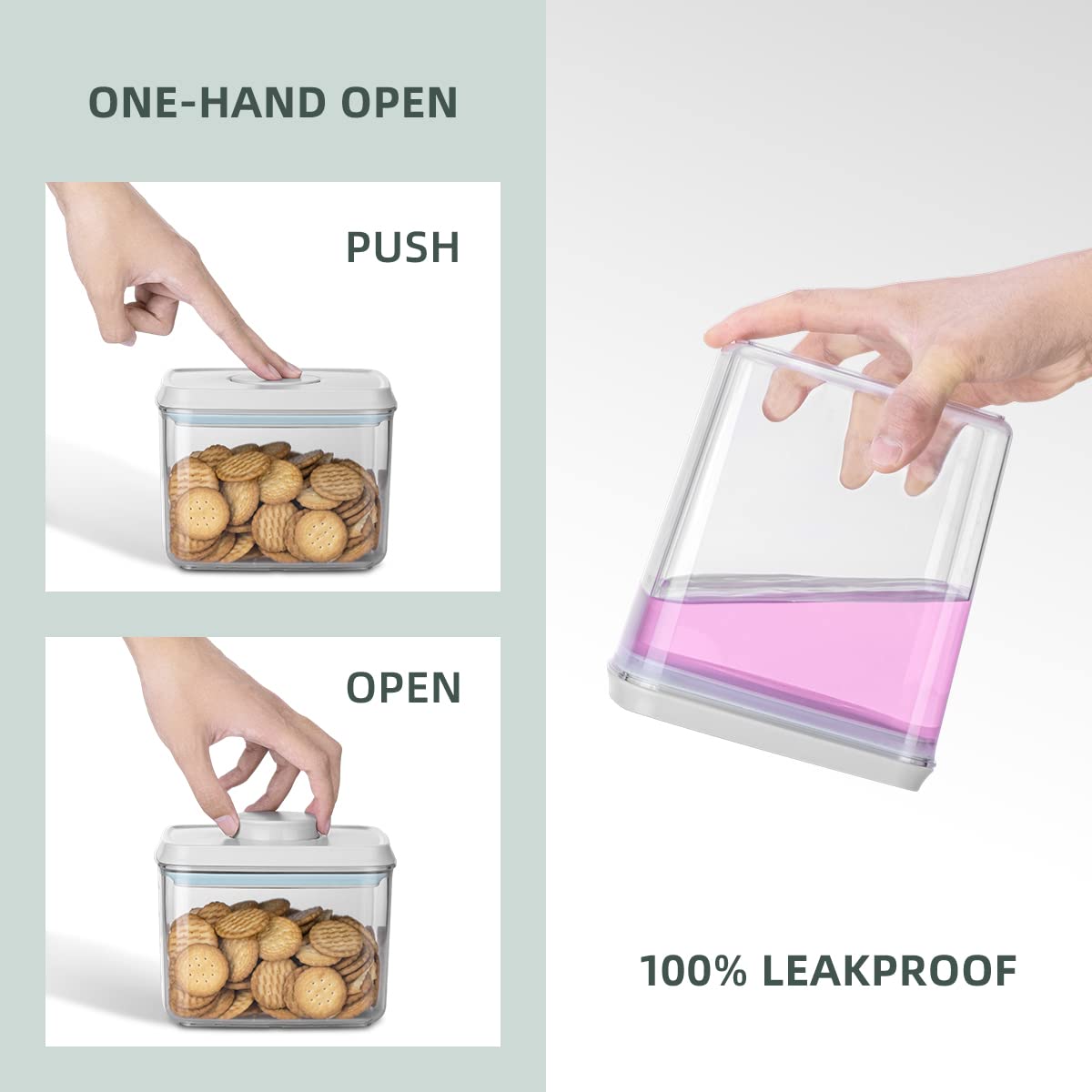 EQI 8-piece 1-2qt cereal container keeps breakfast staples tidy.