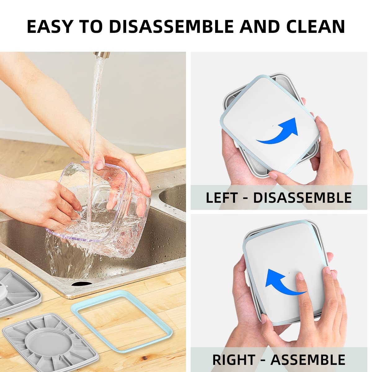 EQI 8-piece 3-3qt sugar container keeps granulated sugar organized.