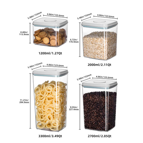 EQI 8-piece pantry organization shown on shelf for space-saving storage.