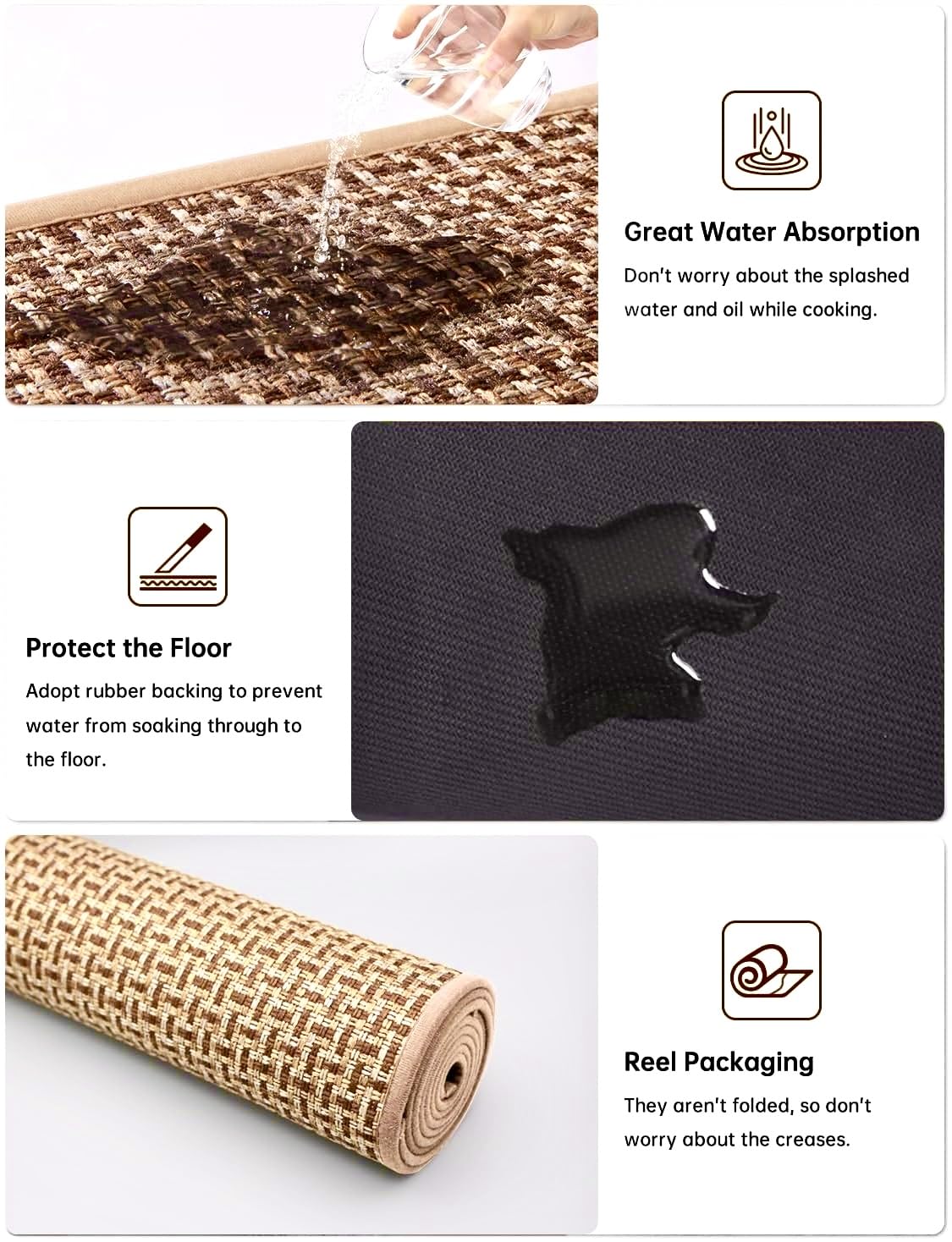 eqivei kitchen rug featuring a classic warm weave for timeless style