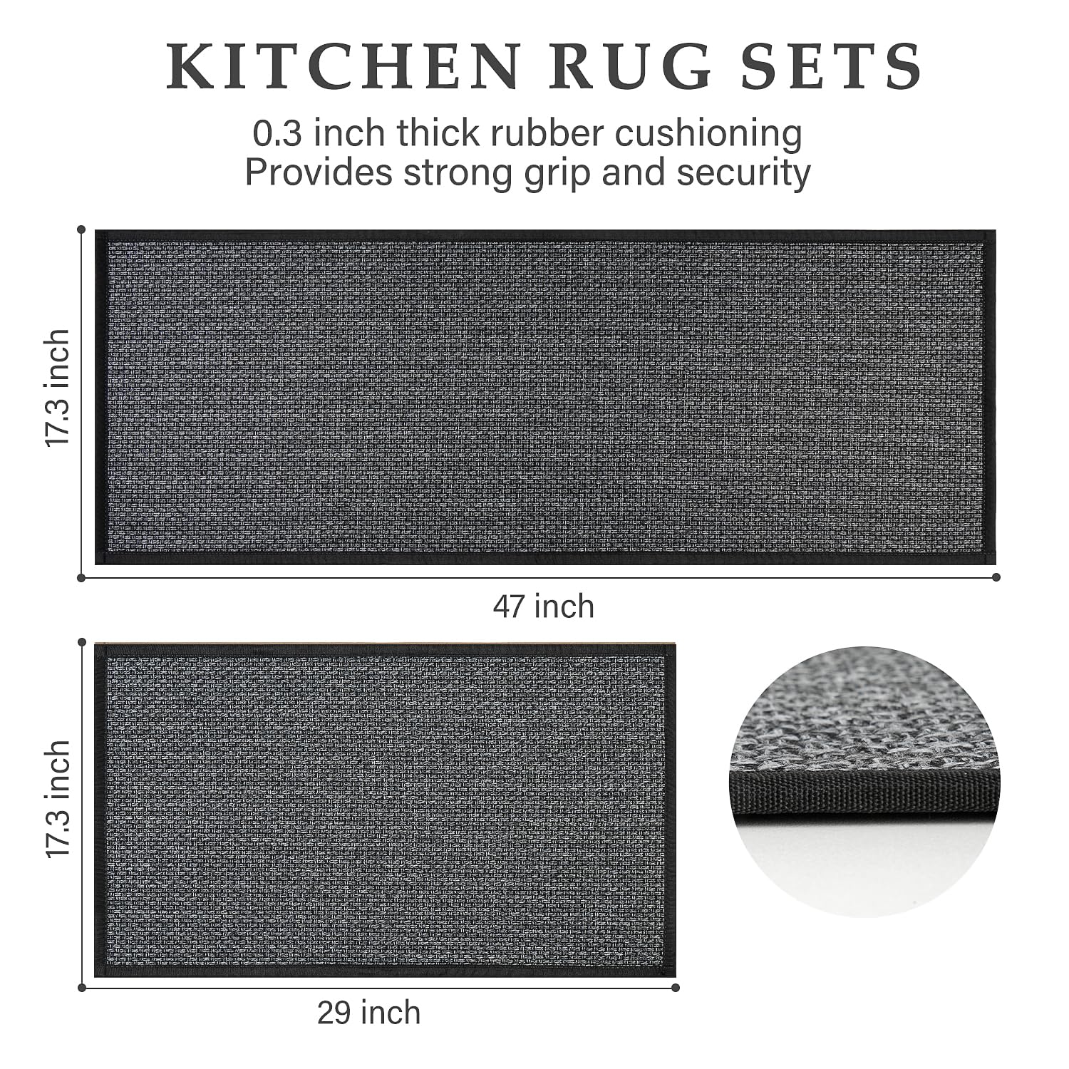eqivei kitchen rugs non-slip back keeps mats in place on smooth floors