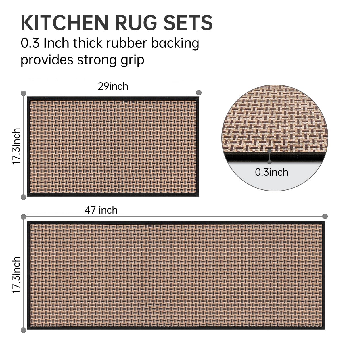 eqivei kitchen mats with non-slip waterproof backing stay in place