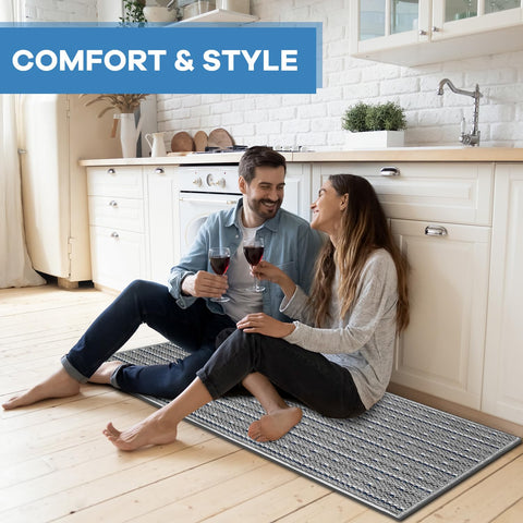 Eqivei mats protecting flooring in front of the sink