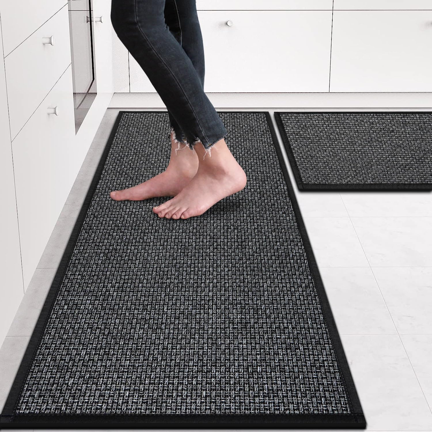 eqivei kitchen rugs set 2 absorbent mats for kitchen comfort and spill protection