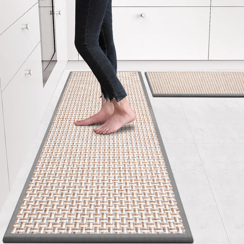 eqivei kitchen rugs front view gray with cushioned comfort