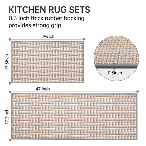eqivei kitchen rug non-slip backing ensuring stable footing