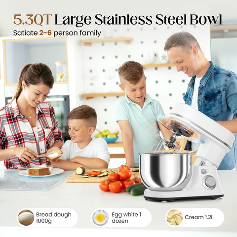 EQTLVFH tilt-head design enabling easy attachment changes and ingredient addition.
