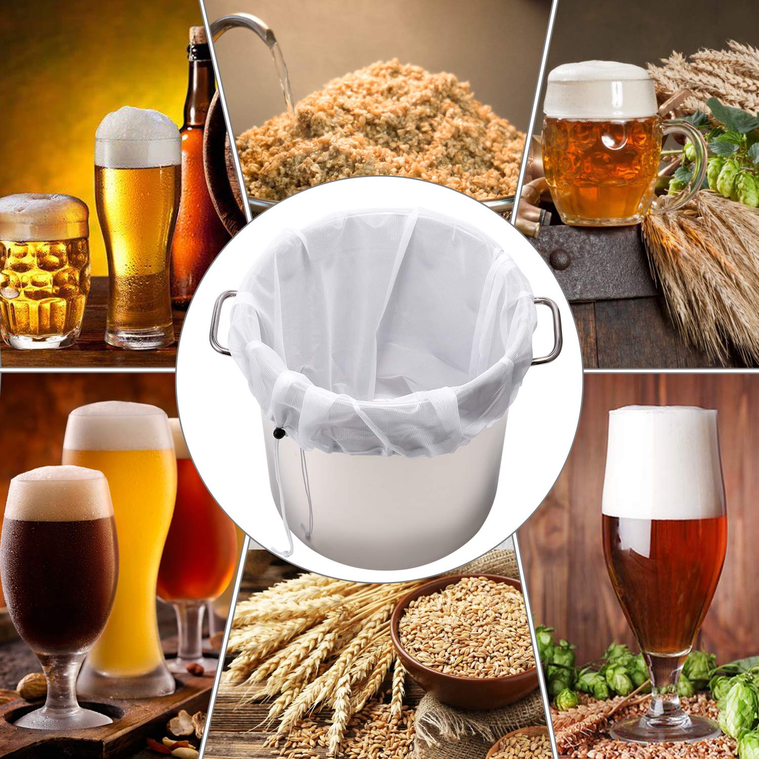 Era Natural Brew Bags drawstring closeup highlights secure, spill-free mashing.