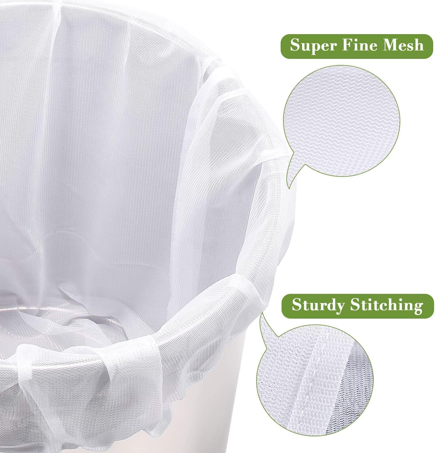 Eraturalky brew bag fits kettles up to 17 inches in diameter for all-grain brewing.