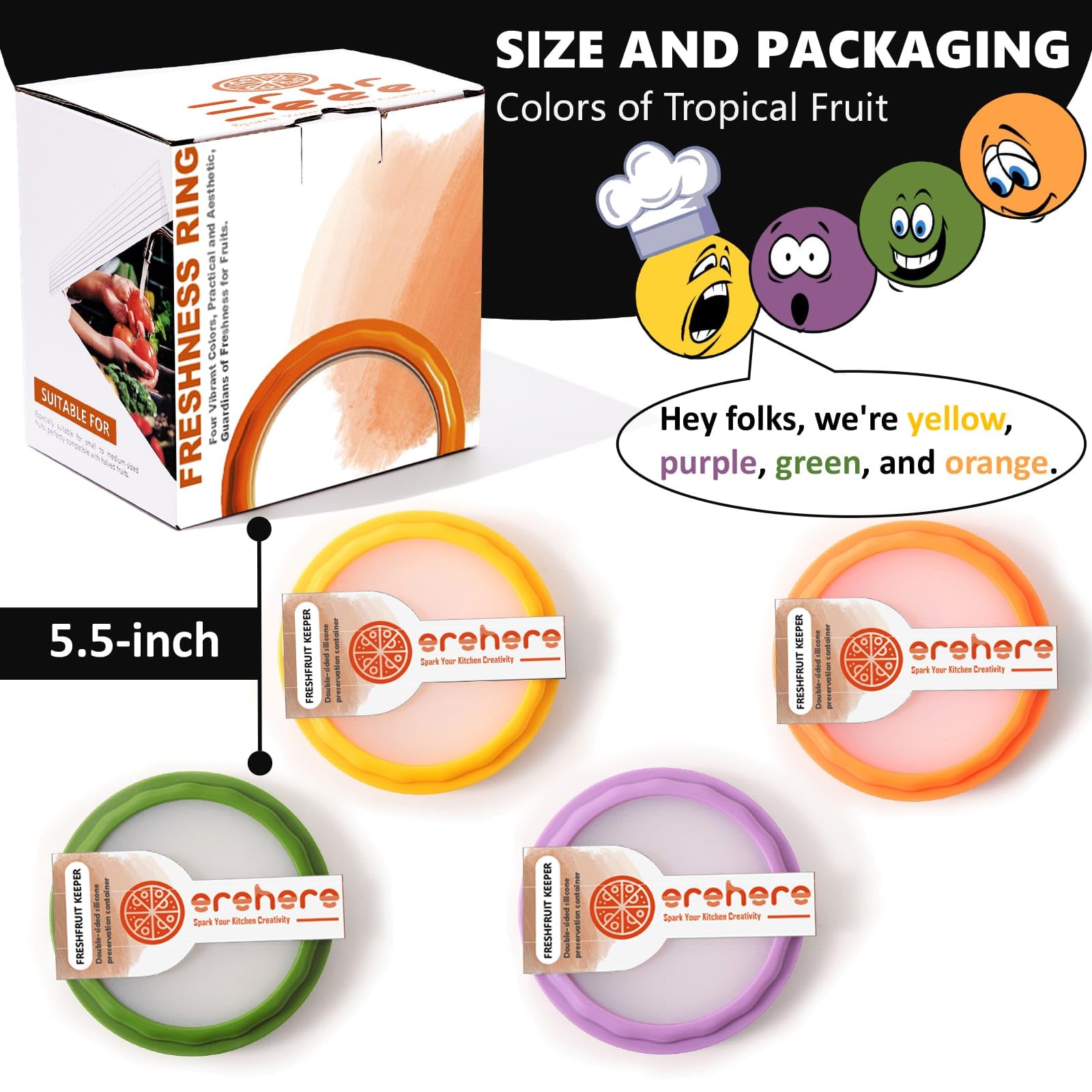 Erehere color-block design adds playful style while preserving freshness.