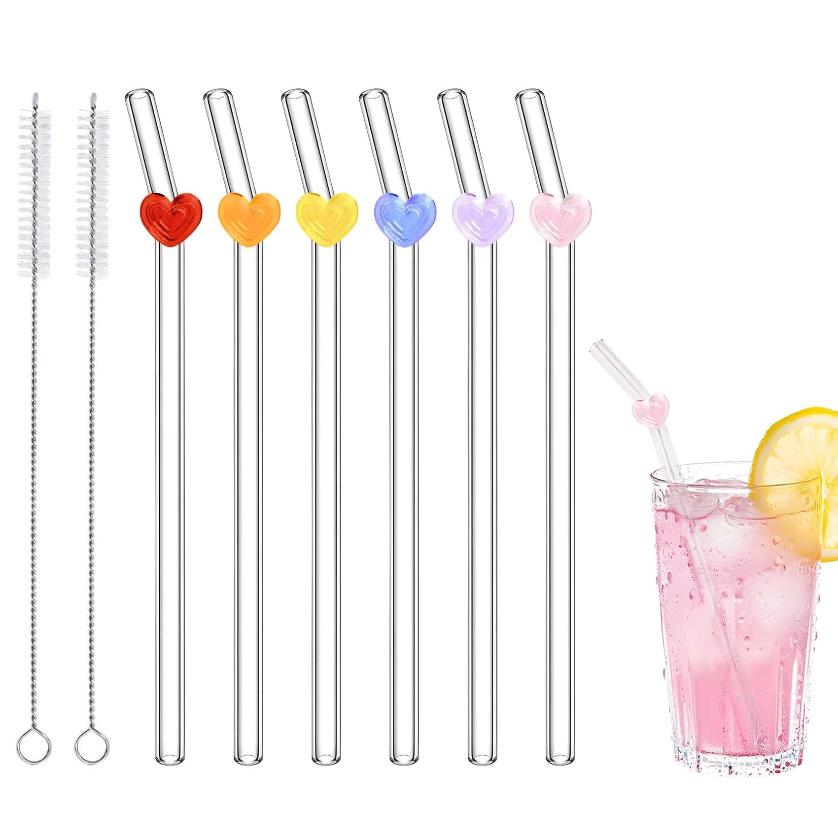 Bridal shower and party tables with Eremaoy heart straws
