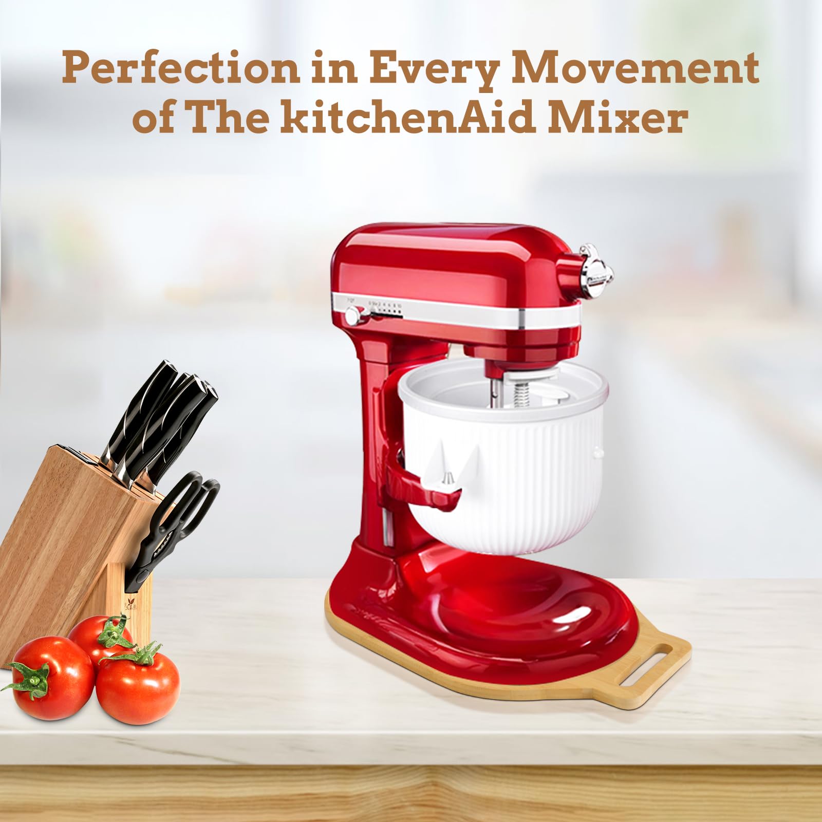 Ericair mixer mat's smooth surface enables easy sliding.