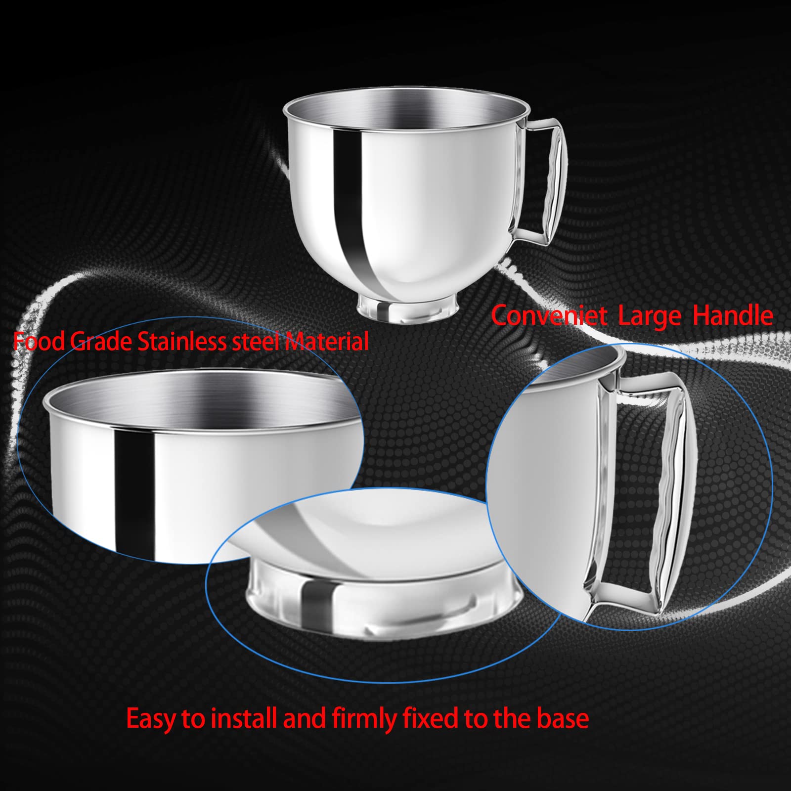 Ericair dishwasher-safe mixer bowl for quick cleanup after baking.