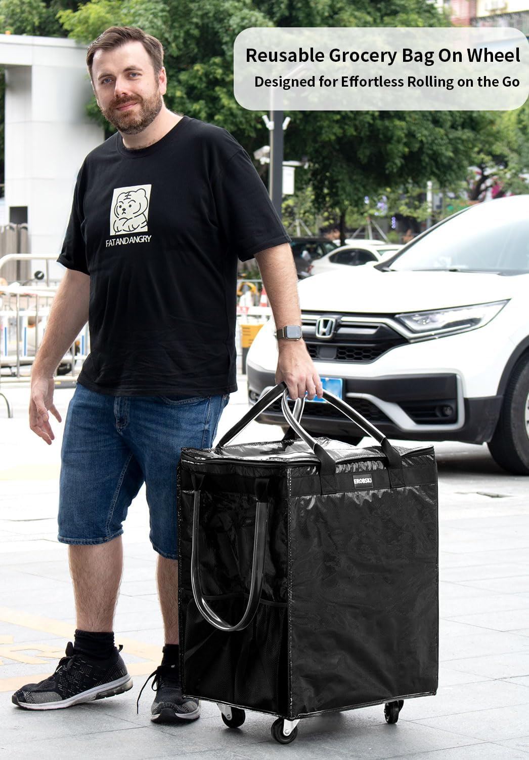 EROBSKJ zipper closure cart keeps belongings secure during trips