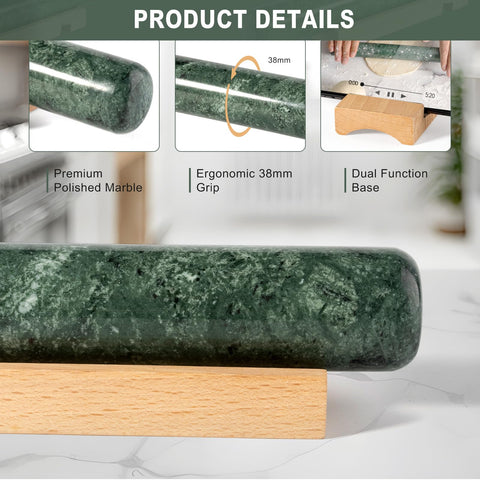 Erongoo heavy-duty rolling pin designed for consistent pressure in doughs and fondant.