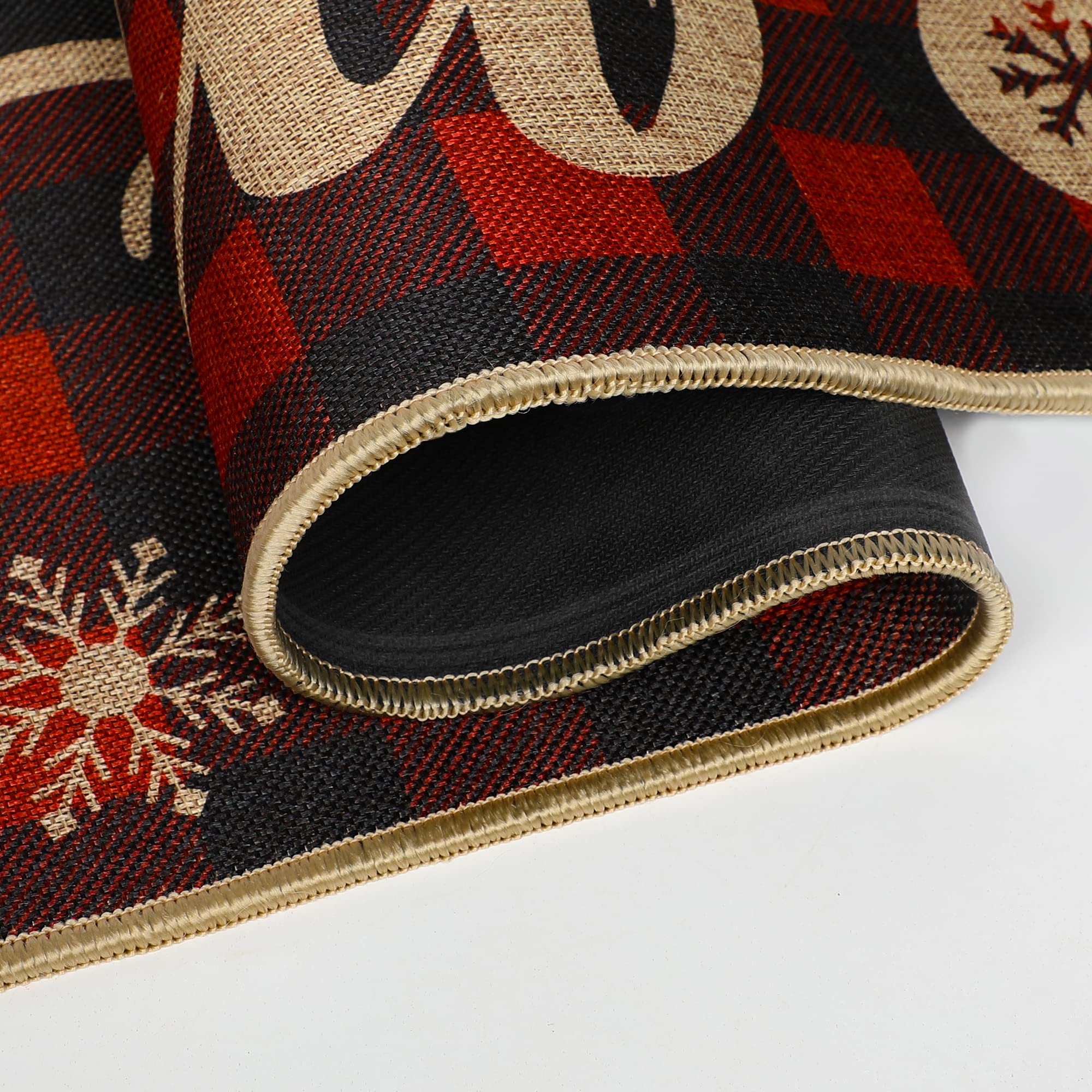 Erweicet Christmas kitchen rug with rubber backing helps prevent slips.