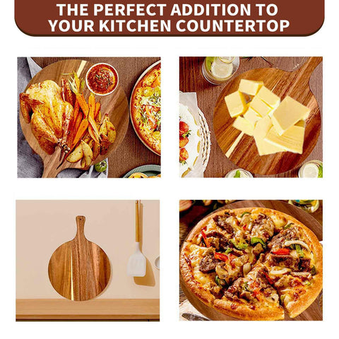 Erwuldor handmade acacia wood with natural grain adds sophistication to table displays.