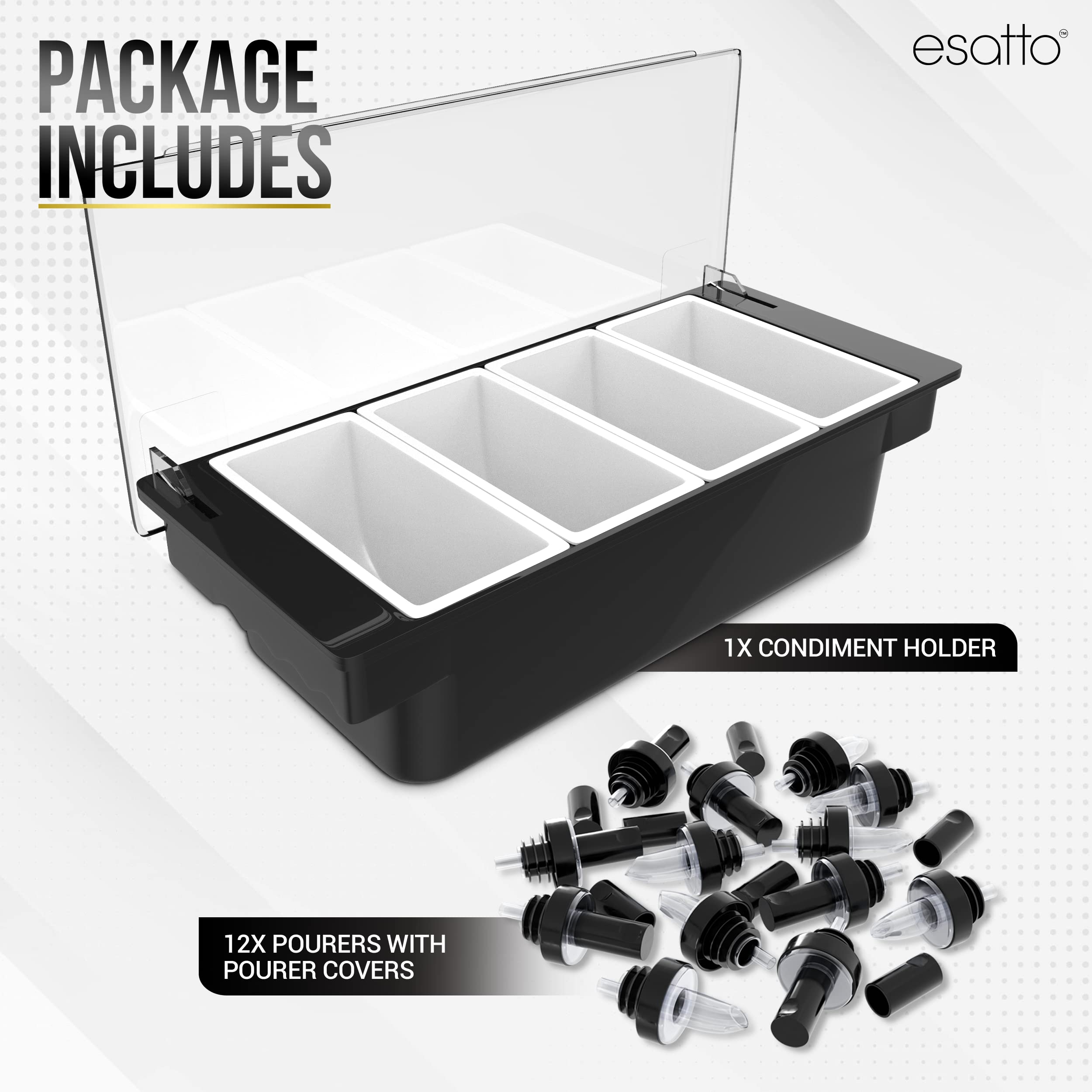 Esatto 1-pint inserts four-pack keeps ingredients ready for fast cocktails