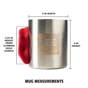 Escape Climbing Crimp Mug features a 9-ounce capacity ideal for coffee during routes.