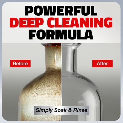 Escentile carboy cleaning with soak solution demonstrating deep clean