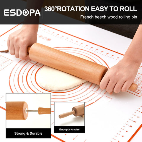 ESDOPA rolling pin stand demonstrates easy storage and anti-slip stability.