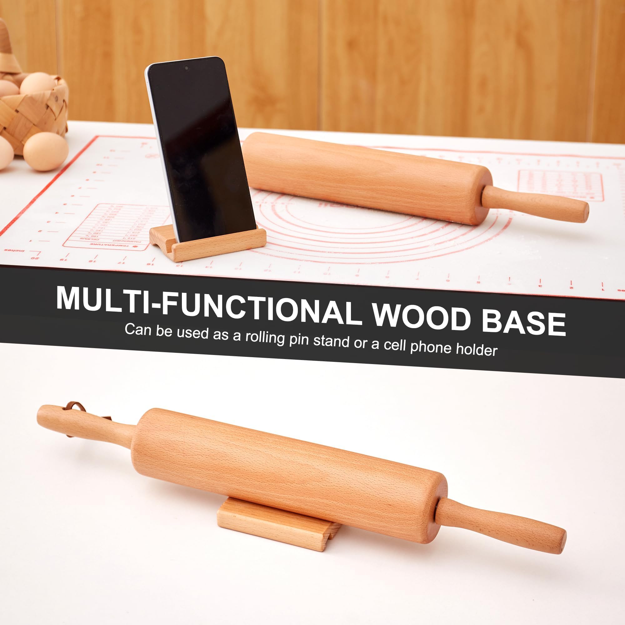 ESDOPA rolling pin handles feature ergonomic grip for comfortable control.