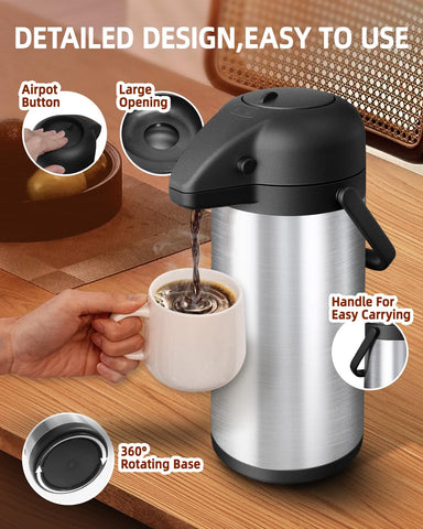 Esemoil coffee carafe 360 access enables serving from any side without lifting