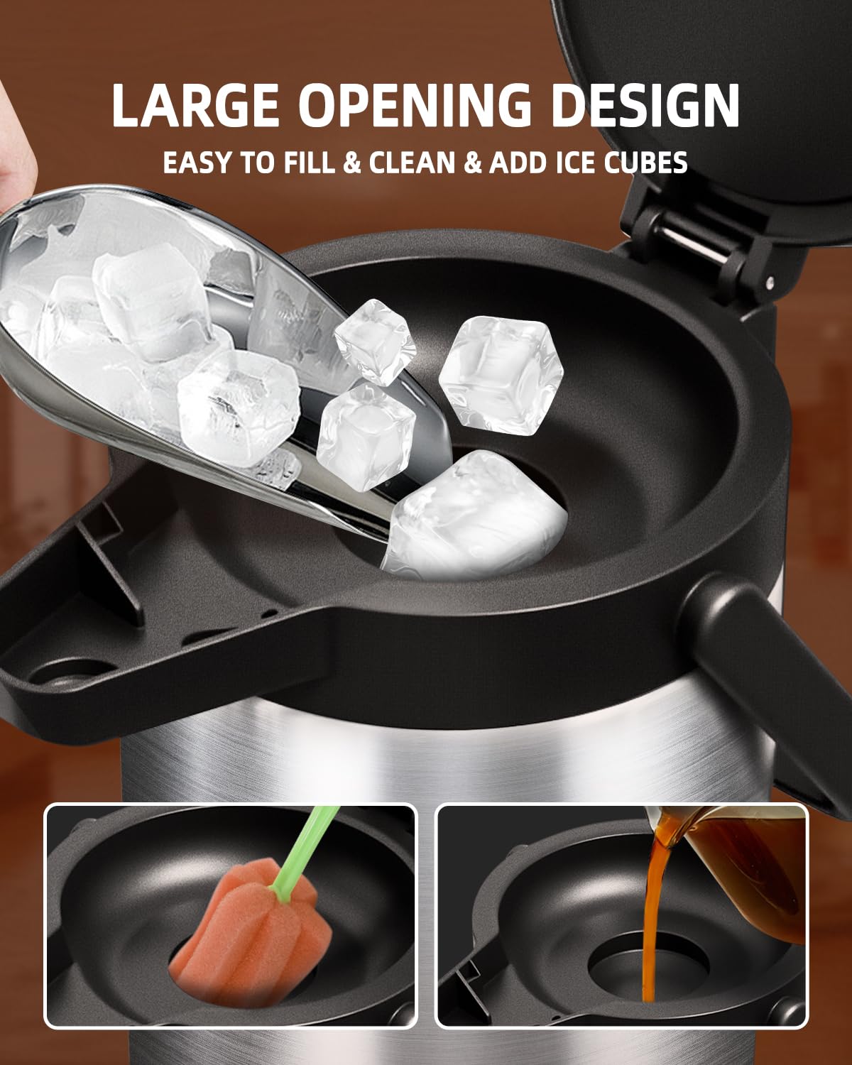 Esemoil coffee carafe ice-friendly design for refreshing cold drinks on hot days