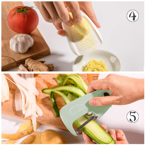 Esie Houzie foldable paring knife opened for precise peels