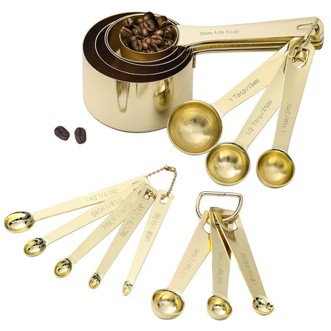 Esie Houzie gold measuring cups with precise markings for accurate baking