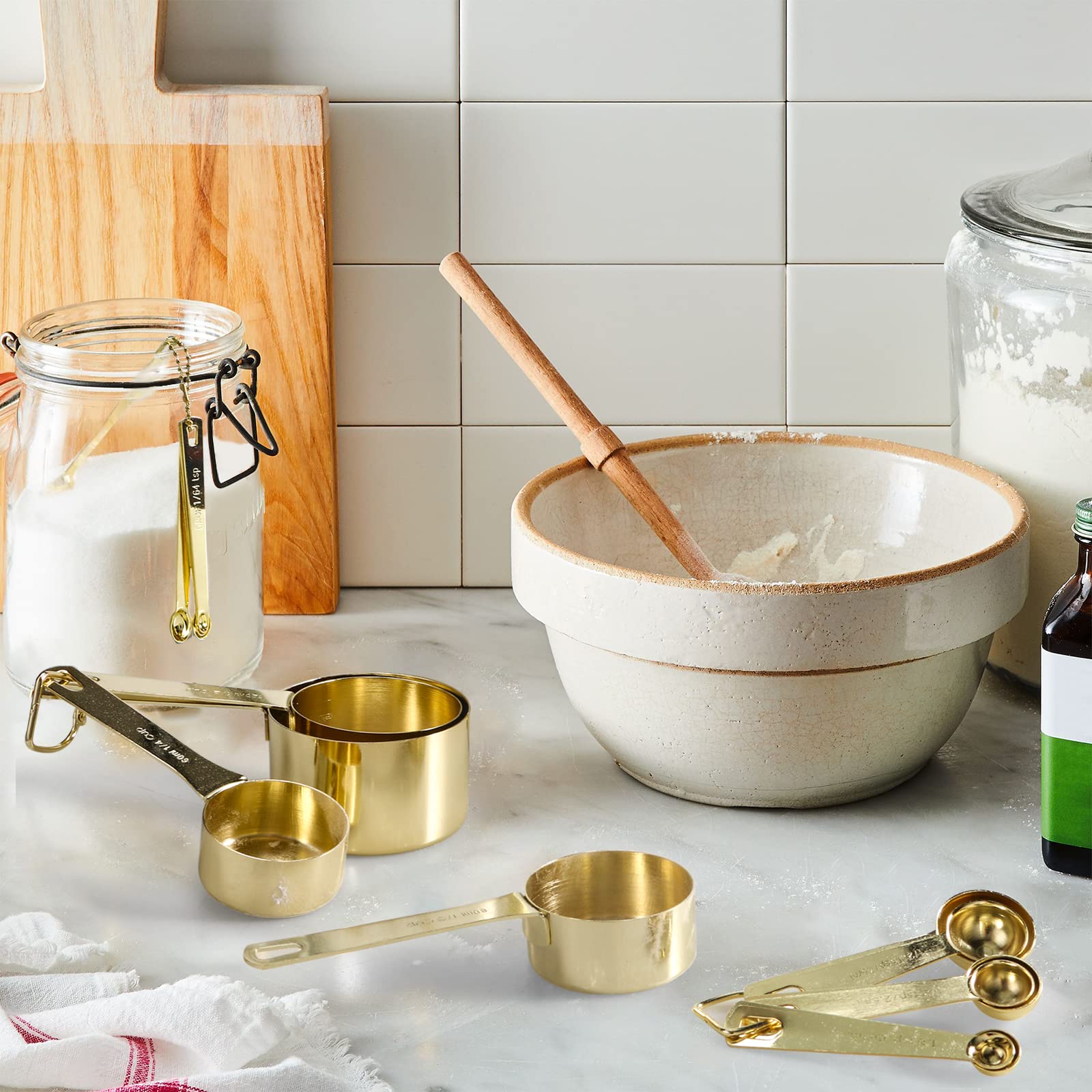 Esie Houzie gold measuring spoons set with easy-to-read etched measurements
