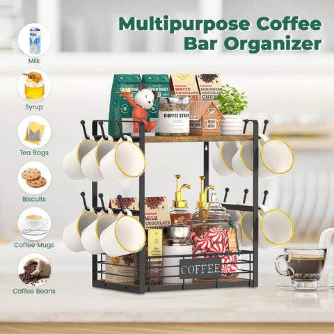 EsLuker.ly 12 mug hooks detail for easy reach and customizable arrangement
