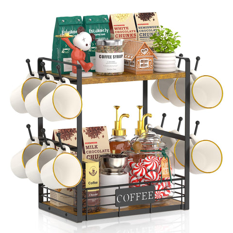 EsLuker.ly coffee mug holder tree front view for quick access