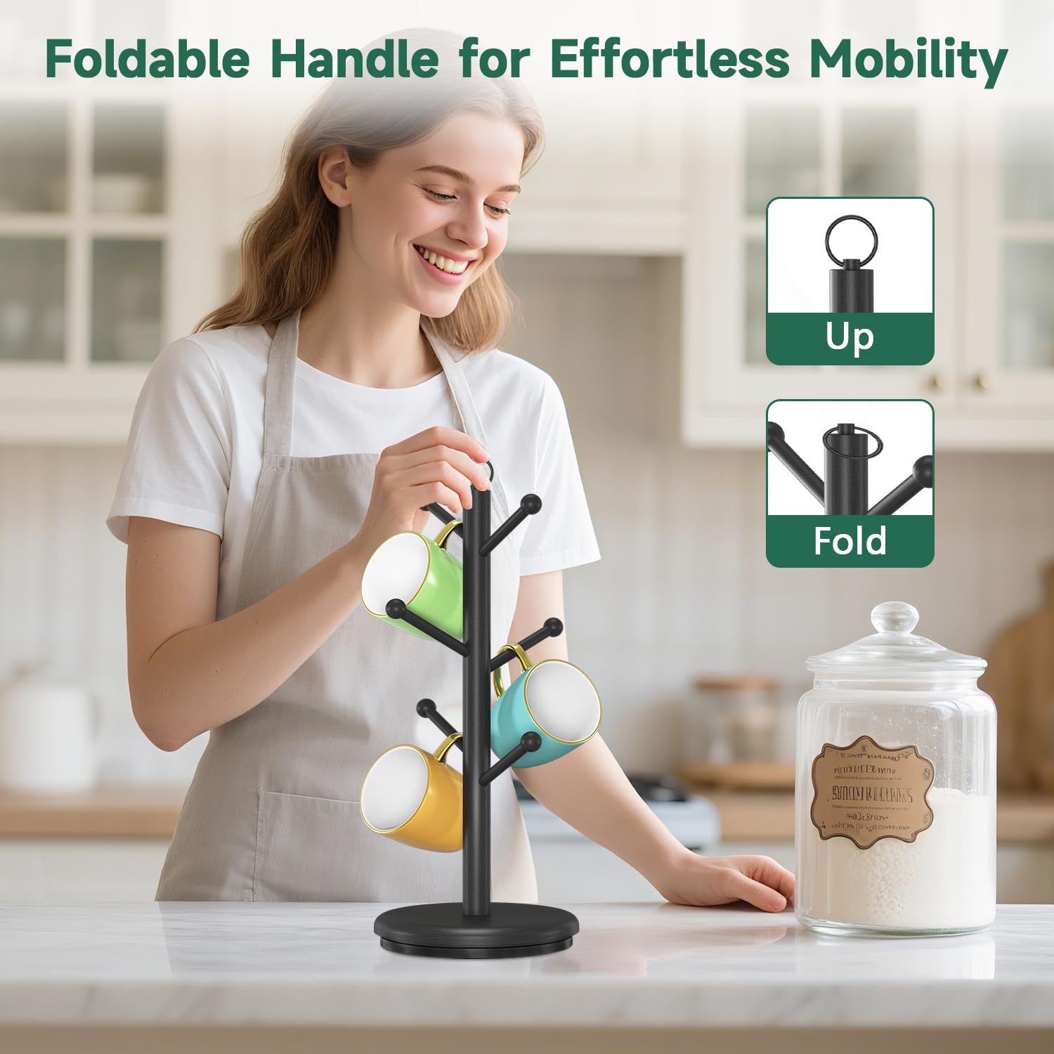 EsLuker.ly mug holder tree top handle for easy relocation