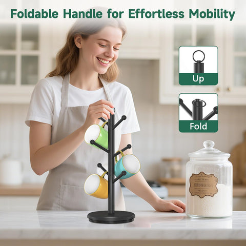 EsLuker.ly mug holder tree top handle for easy relocation