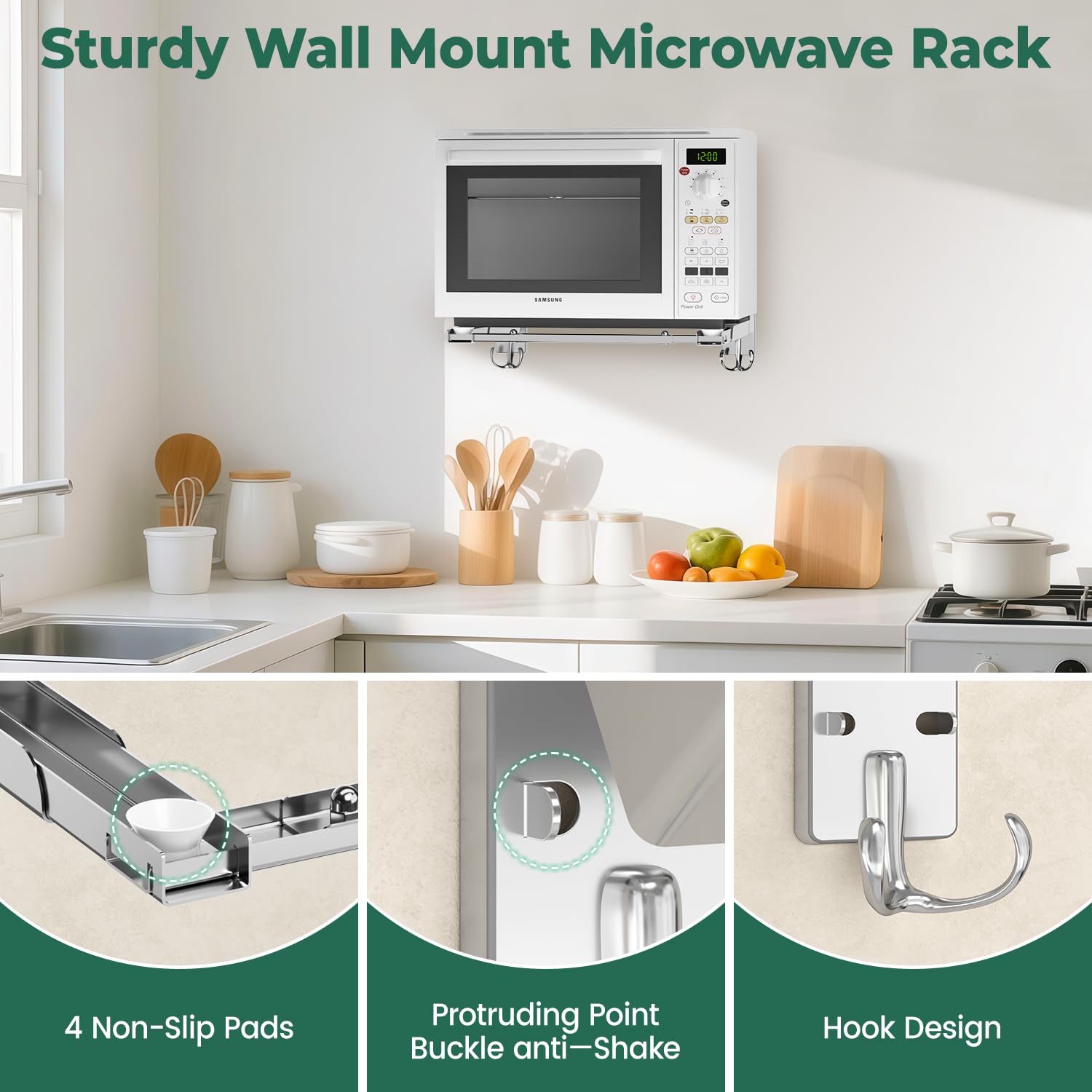 EsLuker.ly stainless-steel wall mount resists rust for long-lasting use