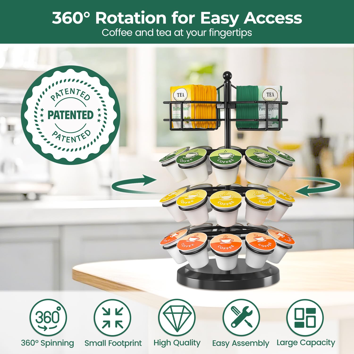 EsLuker.ly Metal stand with a sturdy base for daily use.