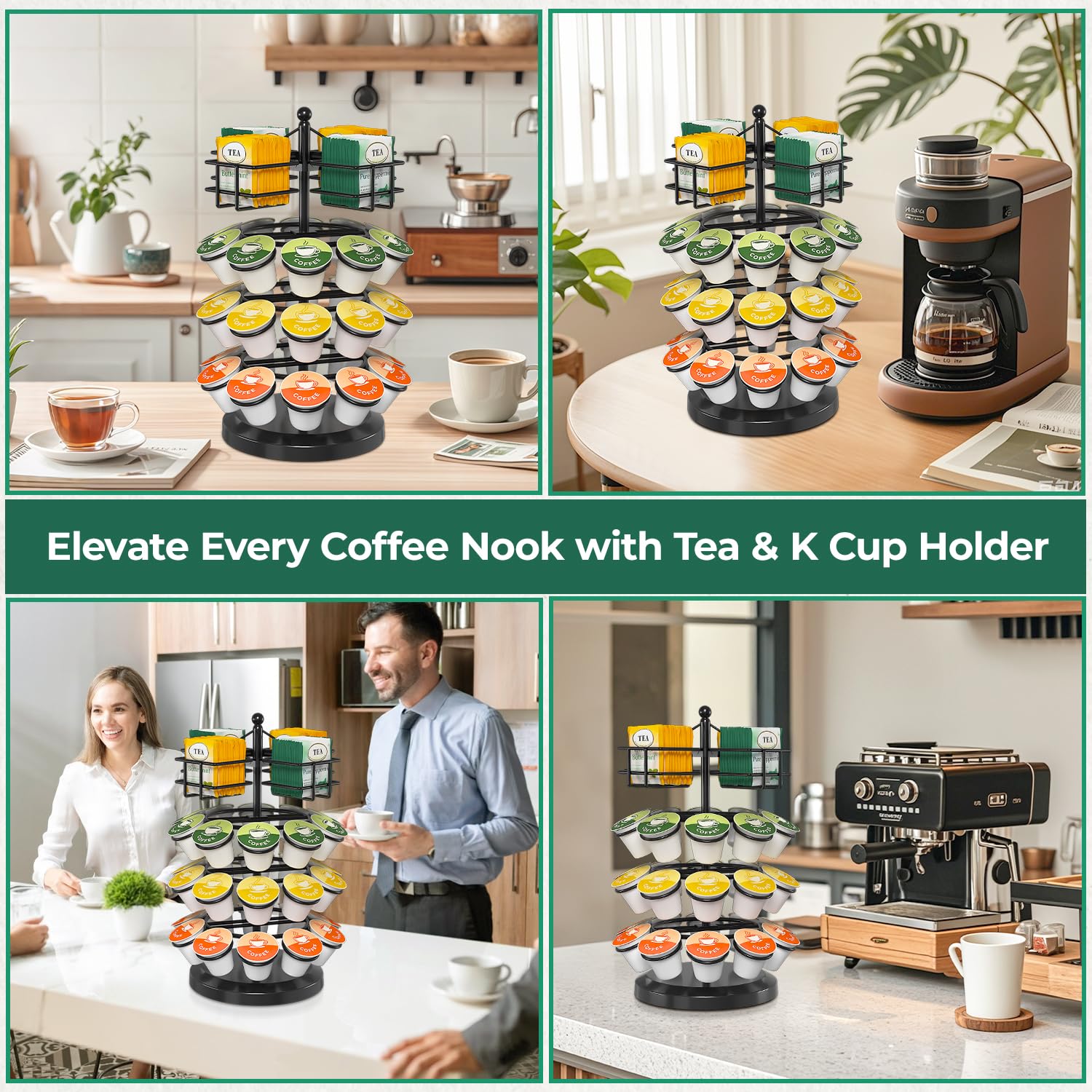 EsLuker.ly Modern kitchen counter stand complements decor.
