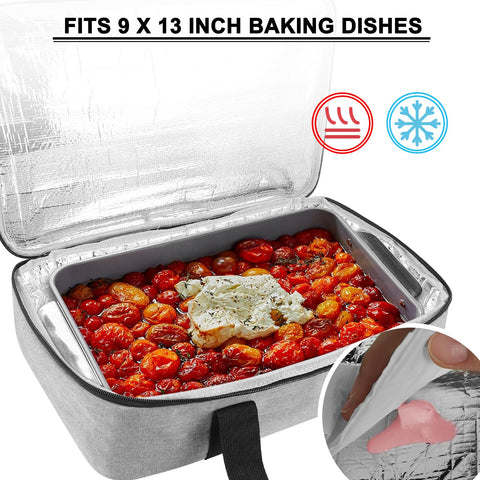 Esouler insulated casserole carrier dual-zipper design for easy access