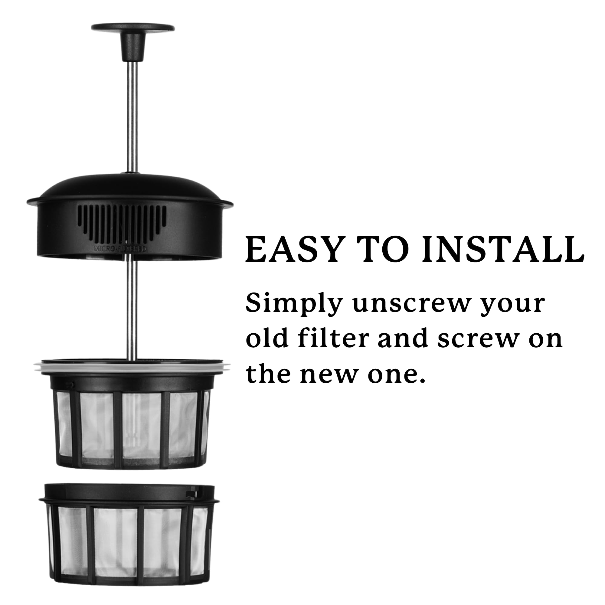 ESPRO grit-free filter in action for a cleaner cup.
