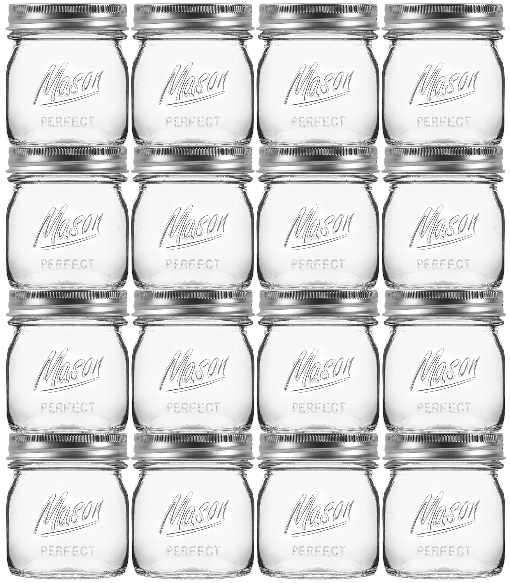 Esrentle 8oz mason jar with regular lids and airtight seal for jams.
