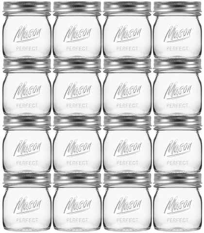 Esrentle 8oz mason jar with regular lids and airtight seal for jams.