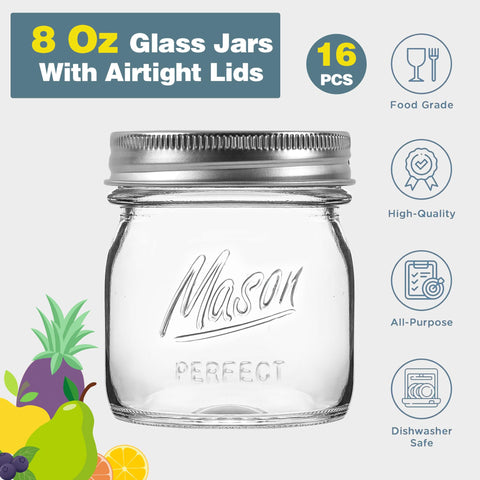 Esrentle mini mason jar with 2-piece lids ideal for portioning snacks.