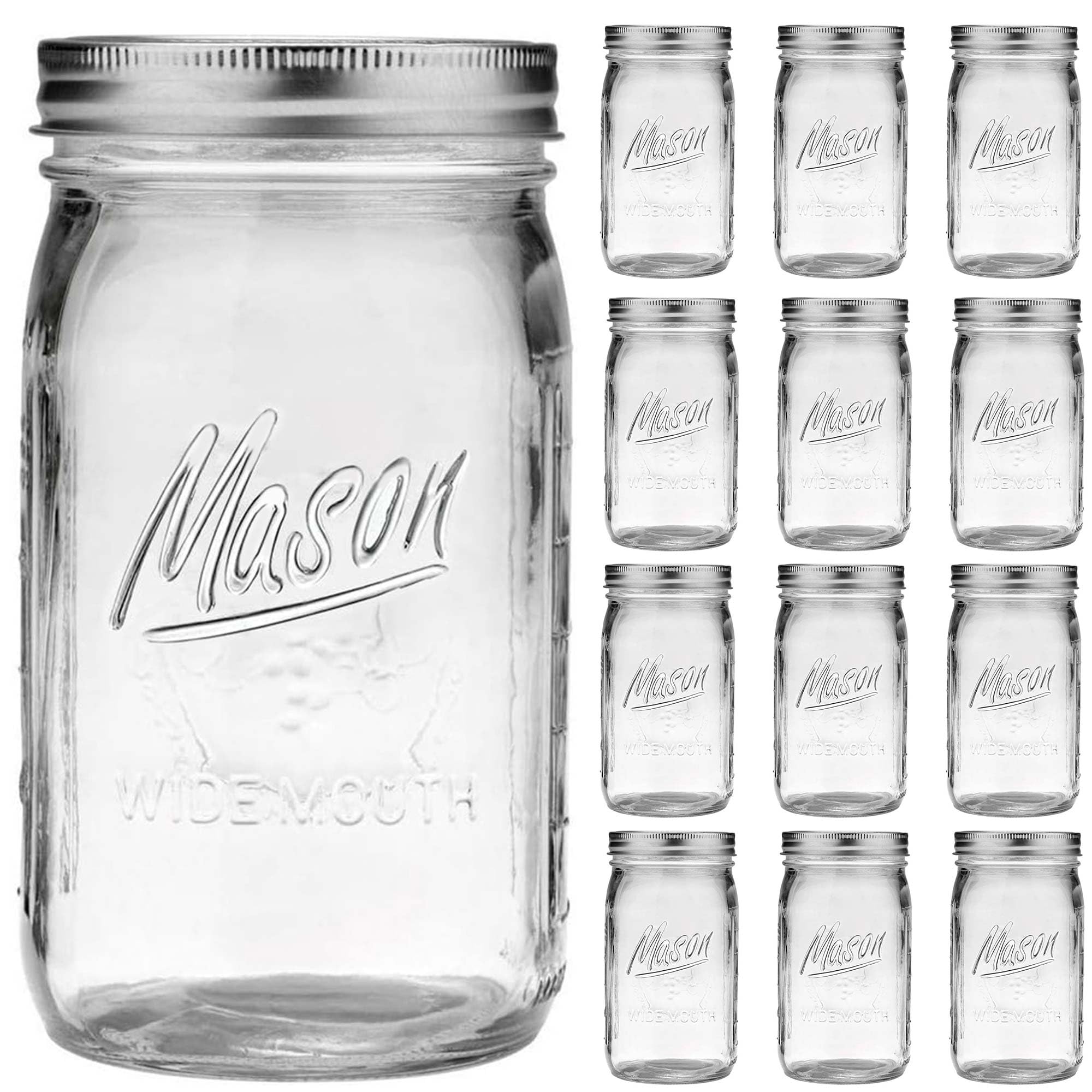 Esrentle wide-mouth 32oz jar lid close-up shows a secure seal for freshness