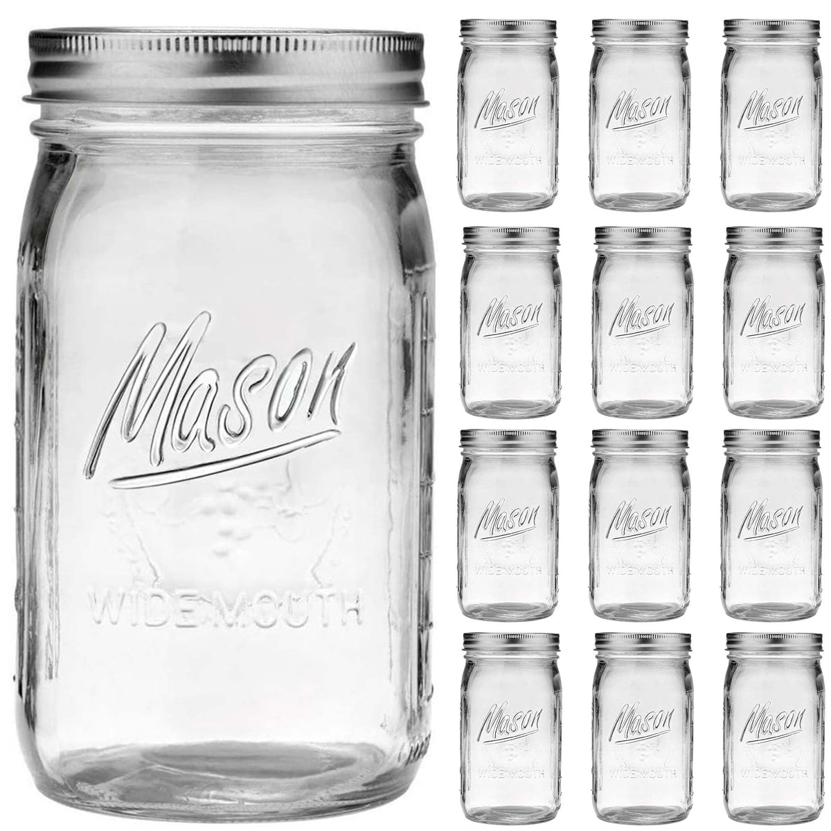 Esrentle wide-mouth 32oz jar lid close-up shows a secure seal for freshness